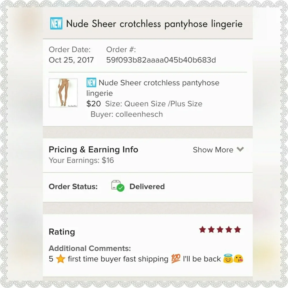COPY - 🆕Black Sheer crotchless pantyhose Lingerie - Picture 8 of 8